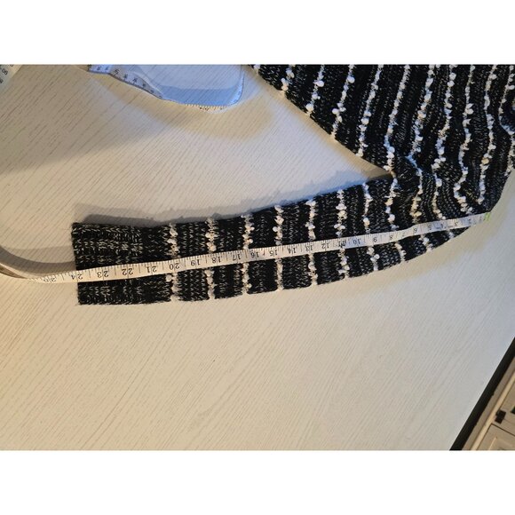 Le Fee Verte Cardigan Women's S Black White Popcorn Sweater Anthropologie Fringe - Picture 11 of 11